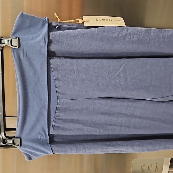 💕FRESH LAUNDRY💕 Linen Foldover Pants ~ 100% Linen Blue XL NWT - Picture 3 of 14
